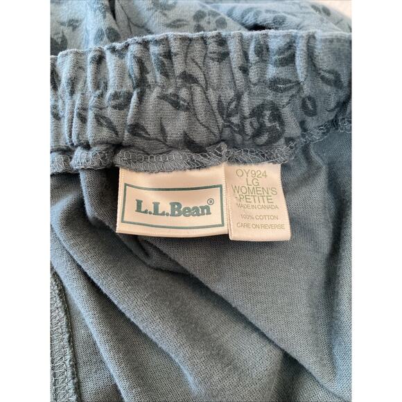 Vintage LL Bean L Petite Skirt A-Line Midi Below Knee Retro Elastic Waist Floral - Picture 6 of 12